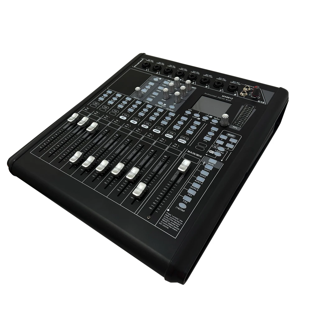 MX8812 Digital Audio Mixer 12 Channel  Professional Mixing Console Mixer Console Sound Table For Audio Stage