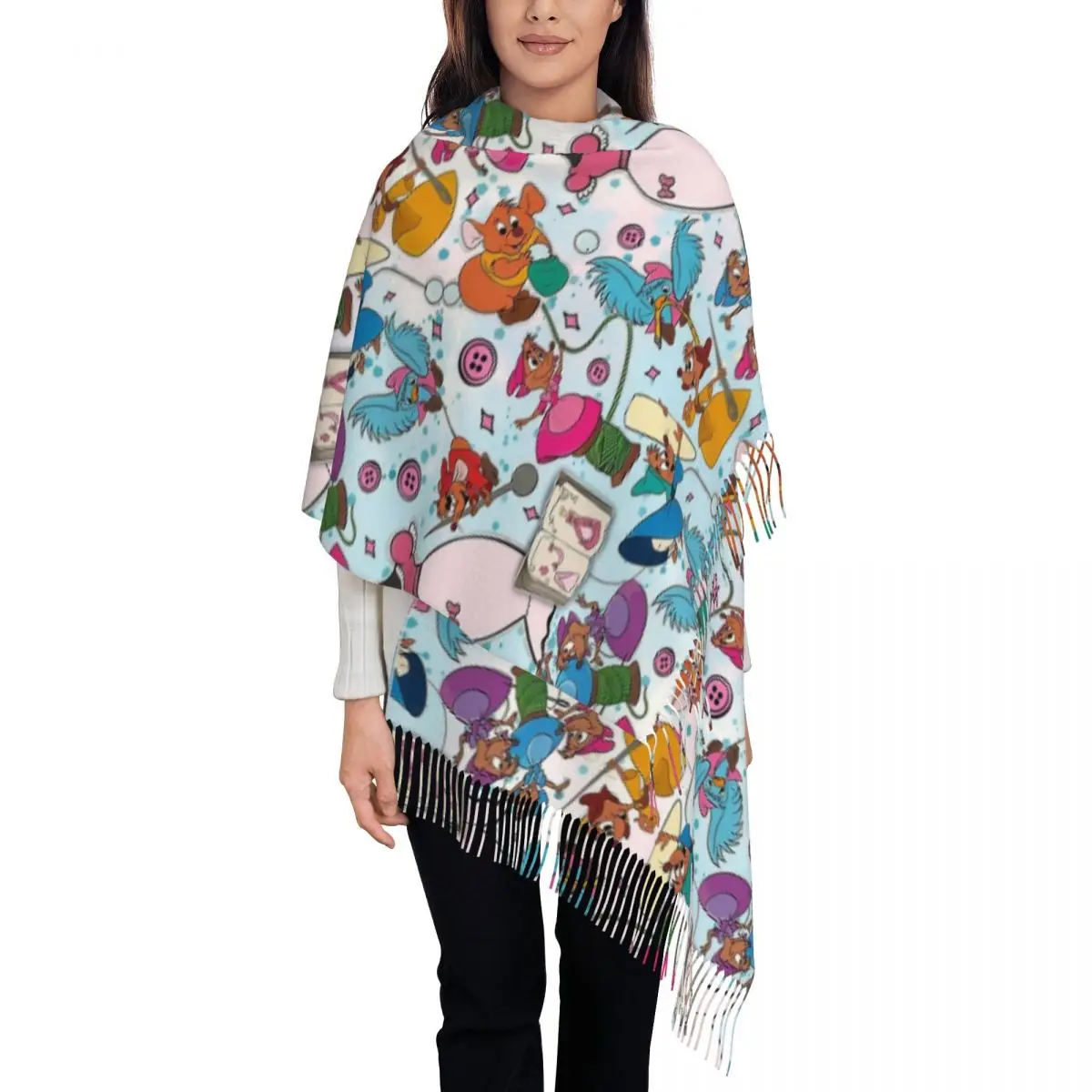 

Women's Tassel Scarf Jaq, Gus, & Sewing Friends Long Winter Fall Shawl Wrap Cinderella Daily Wear Cashmere Scarf