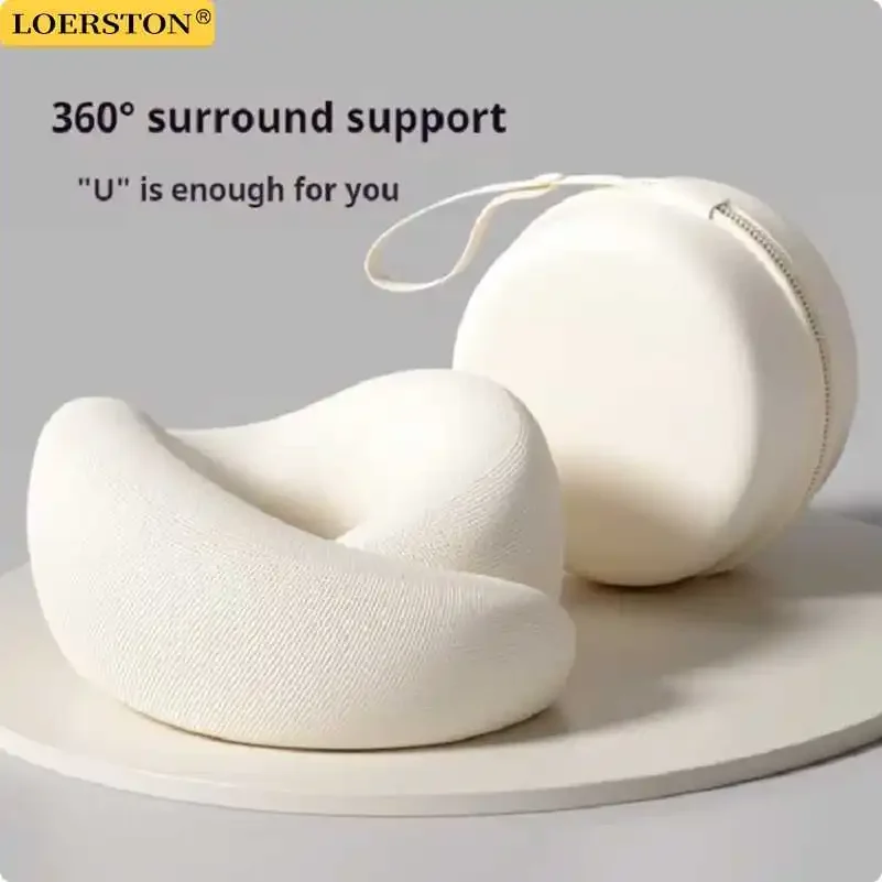U-Shaped Neck Pillow Neck Support Slow Rebound Adjustable Travel Neck Pillow Washable Memory Foam Sleep Nap Pillows Travel Use