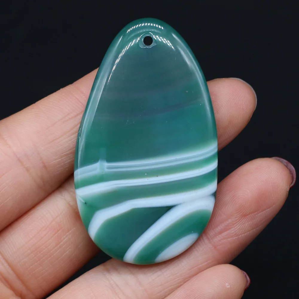 Natural Colorful Striped Agates Pendant Reiki Healing Onyx Charms for Handmade DIY Necklace Making Jewelry Findings