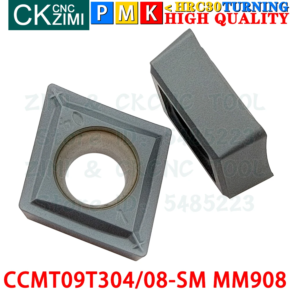 CCMT09T304-SM MM908 CCMT09T308-SM MM908 Sisipan Karbida Alat Sisipan Pembalik Internal Eksternal Alat Pemotong Bubut Logam CNC CCMT09T3 CCMT 09T3 SM MM908 Alat pertukangan
