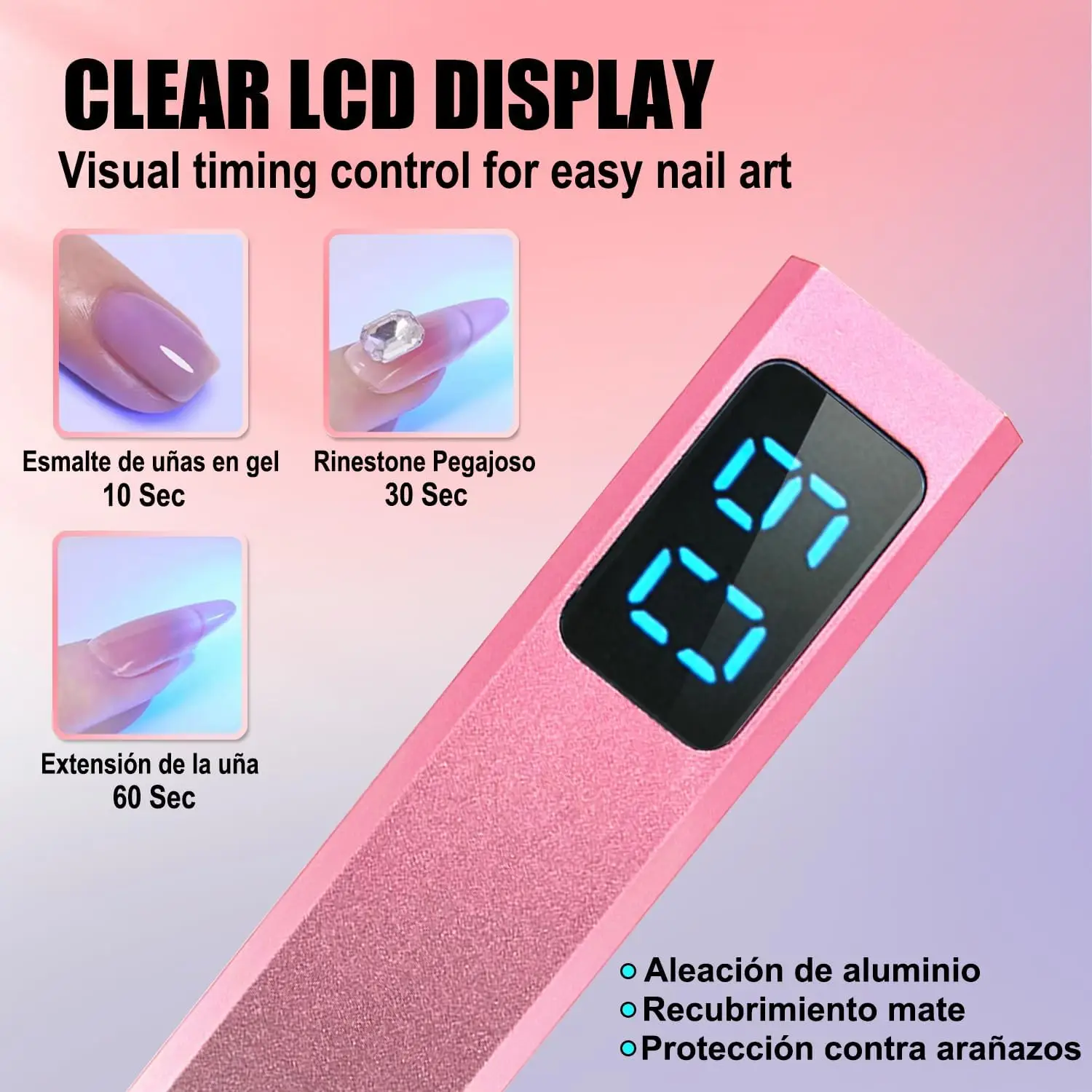 ضوء الأشعة فوق البنفسجية المحمول للأظافر الجل، مجفف أظافر صغير محمول قابل لإعادة الشحن، مصباح أظافر LED