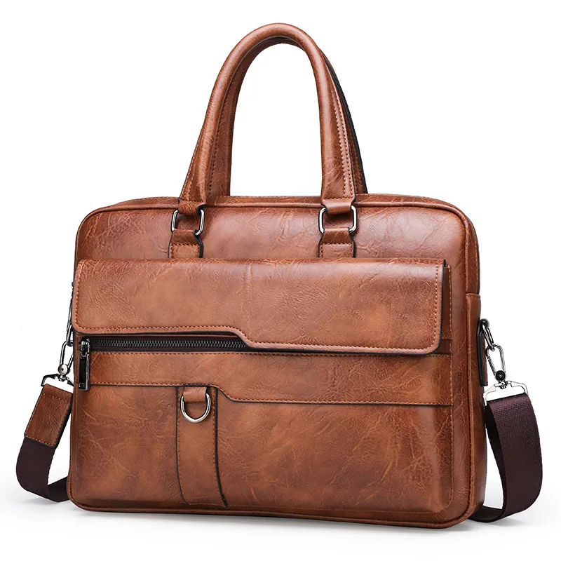 

2025 New Fashion Briefcase Men's Handbag Shoulder Crossbody Business Laptop Backpack Document Bag
