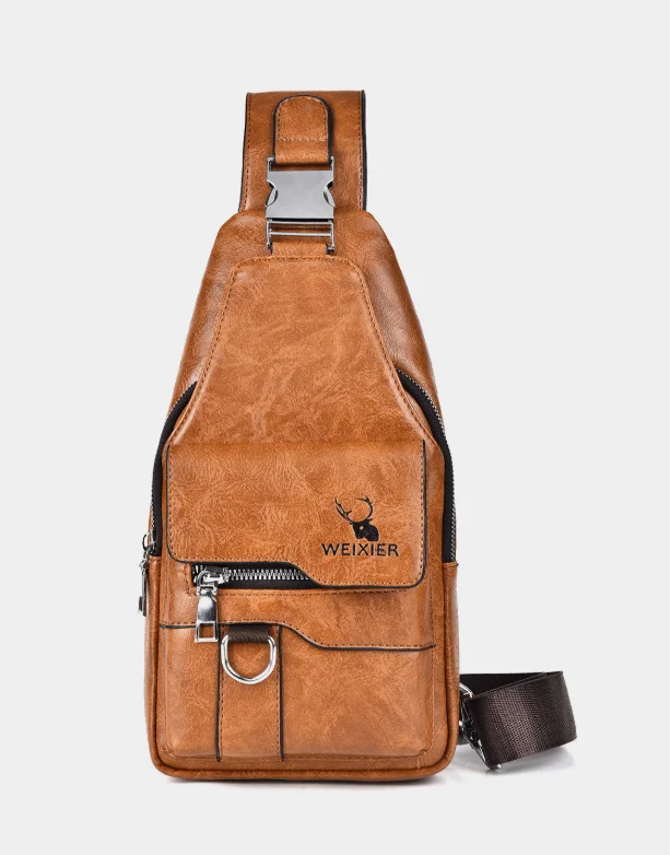 Men's Retro Large Capacity Waterproof Crossbody Bag Multi-purpose Single Shoulder Bag for All Occasions High-Style