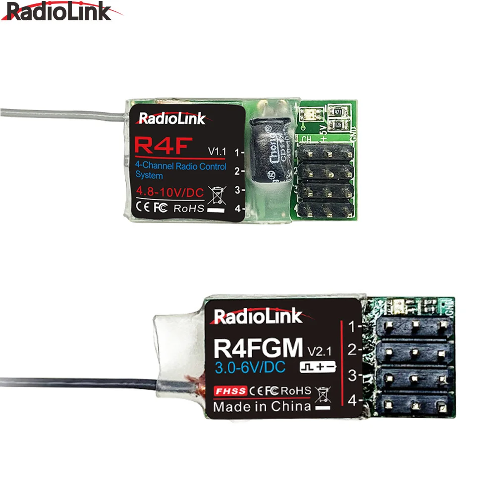 Radiolink R4F / R4FGM 4-kanałowy Mini odbiornik z żyroskopem dla 1:28 1:64 RC kieszonkowy samochód do driftu RC4GS RC6GS T8S T8FB RC8X