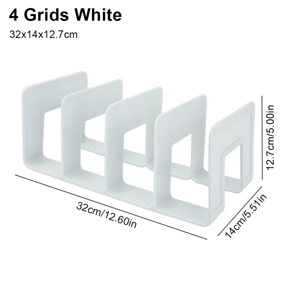 1Pcs New 4 Grids Bookends Stand Plastic Macaron Colored Book Holder Book Storage Rack School Stationery
