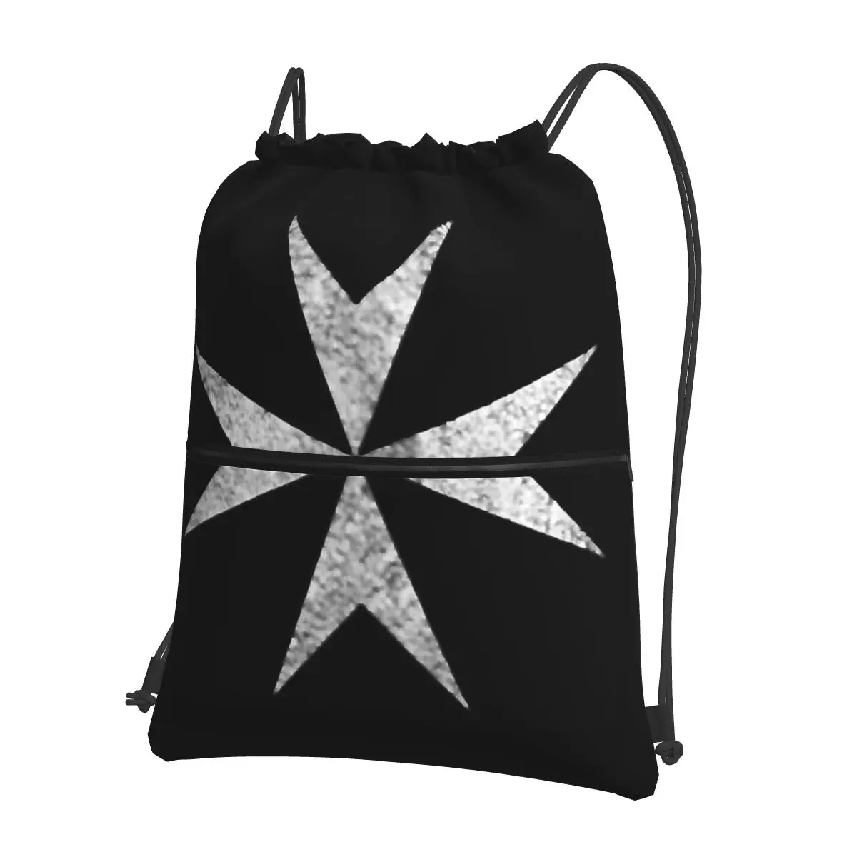 

Maltese Cross Knights Hospitalier Malta Crusades Backpacks Drawstring Bundle Pocket Sports Bag Book Bags for Travel School