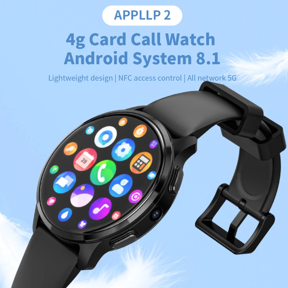 Orologio intelligente Android 4G 5G con scheda SIM APPLLP 2 GPS NFC Orologi intelligenti con schermo AMOLED da 1,43 pollici