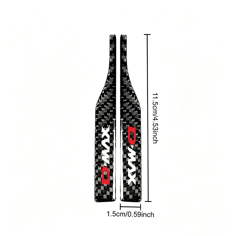 2-piece carbon fiber texture rearview mirror anti-collision strips, designed for Isuzu D-MAX, prevent collisions and scratches