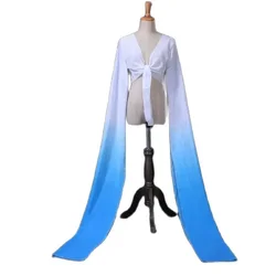 Female Chinese Classical Tibetan Dance Costume Chinese style woman faux silk Hanfu long Sleeves Yangko Dance Top