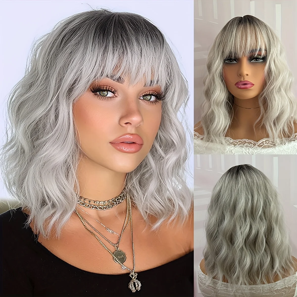 

Женский парик (1 шт.) - синтетические волосы, модный и удобный, подходит для повседневной носки.