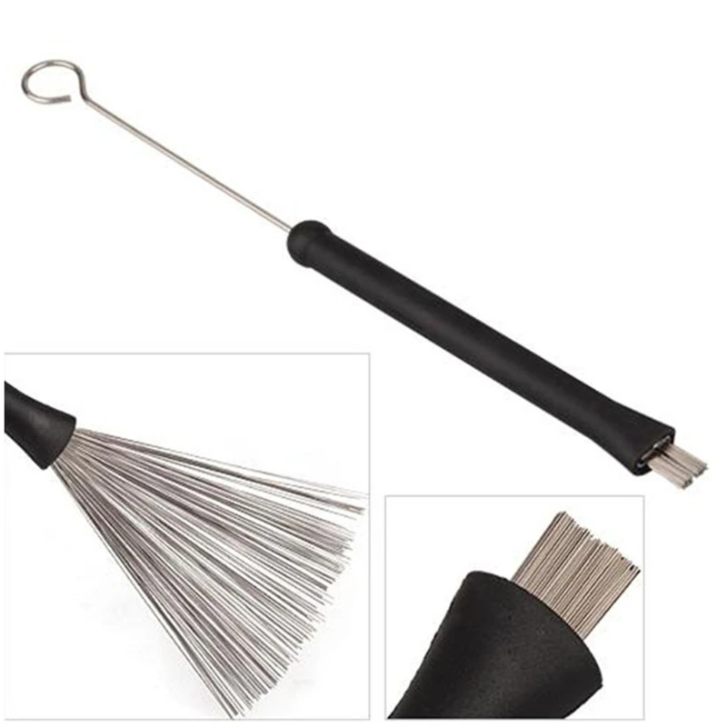 2Pcs Drum Brush Percussion Brushes Snare Brush Jazzes Drum Brushes Professional Nylon Wire Brush with Comfortable Handle image 5