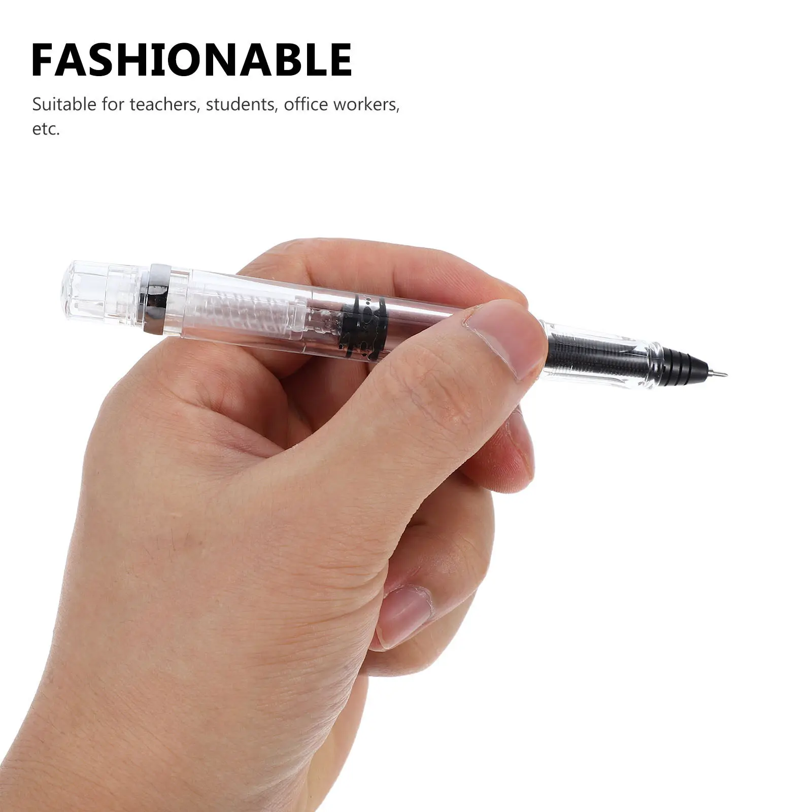 

2Pcs Pen Portable Compact Design Ergonomic Handle Non Scratch Paper Writing Pen for Students Teachers Secretaries
