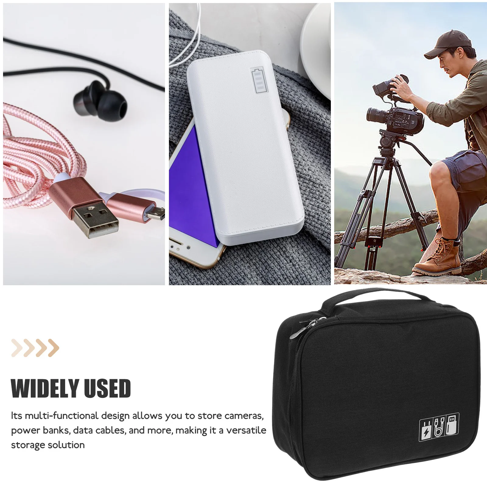Portable Organizer Travel Case Multifunctional Design for Digital Products and Accessories Cable Organizer