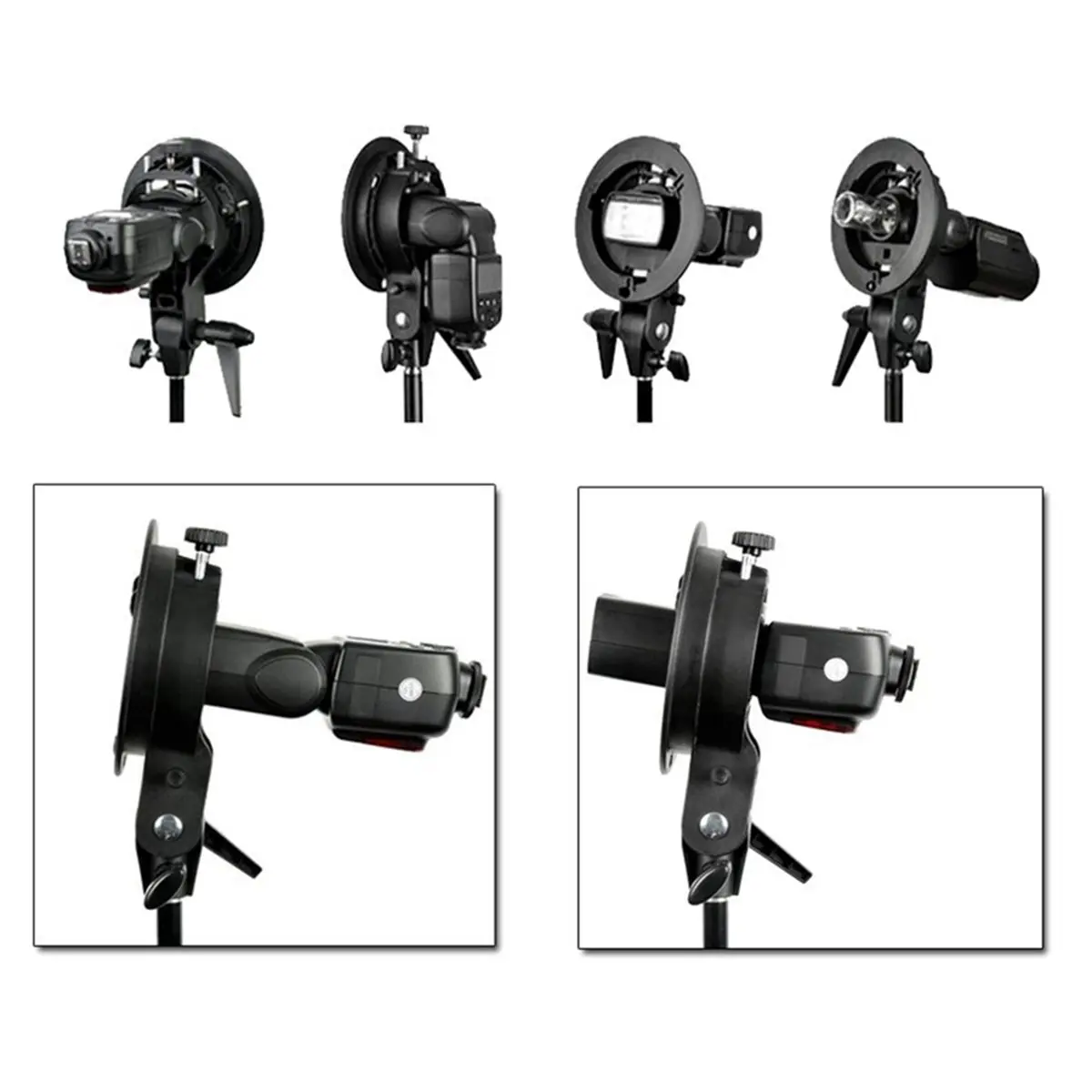 

Speedlite Bracket S1 Updated S-Type Bowens Flash Holder Mount for V1 V860III AD200 AD400Pro TT600 Snoot Softbox
