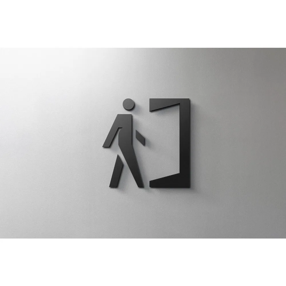 3mm Acrylic Laser-Cut 3D Door Sign, Minimalist Exit Symbol for Home Studio Lounge Restaurant Hotel, Self-Adhesive