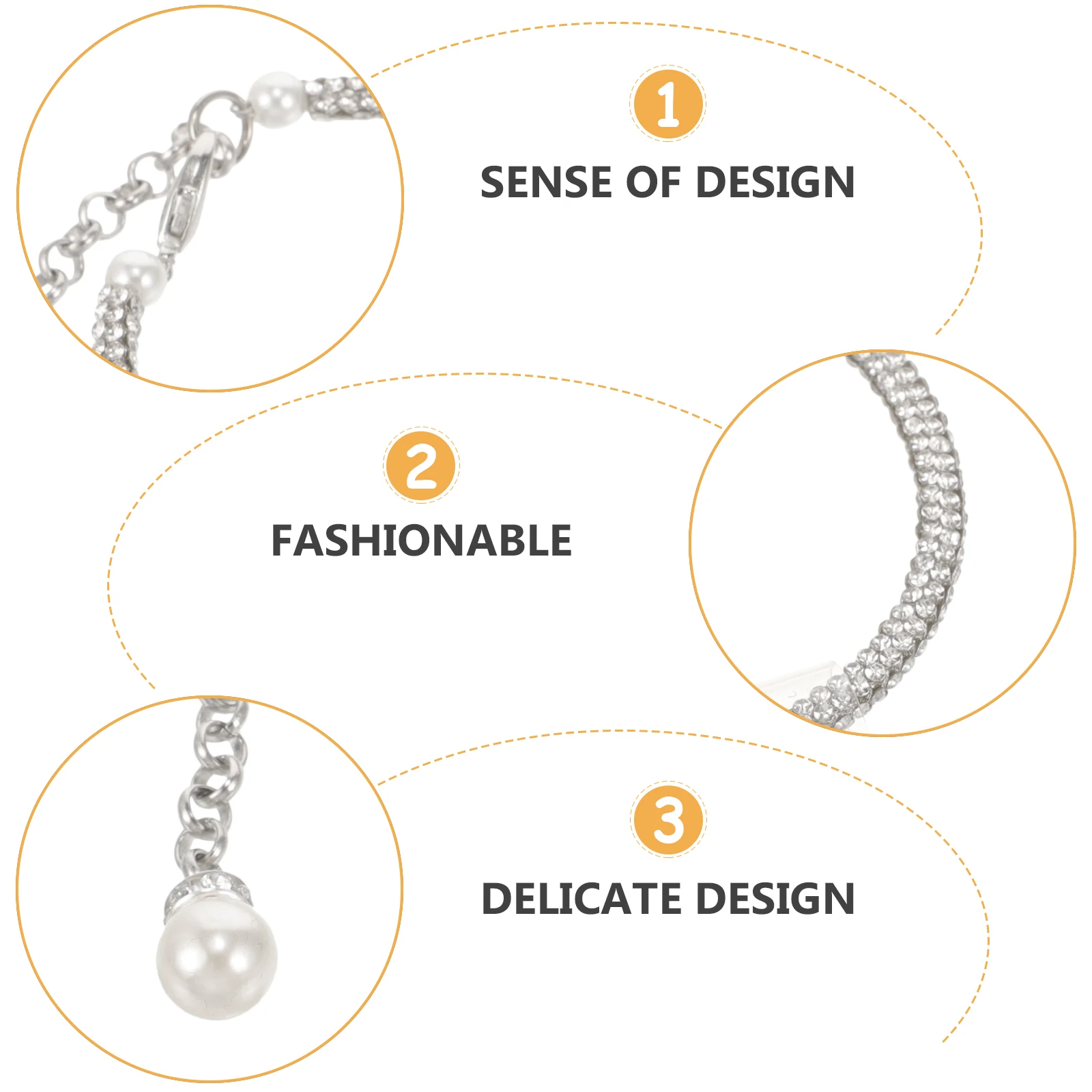 

Pearl-resistant Lace-up High Straps Diamond Chain Anti Drop Replacement Ankle Straps Rhinestone Shoe for Heels