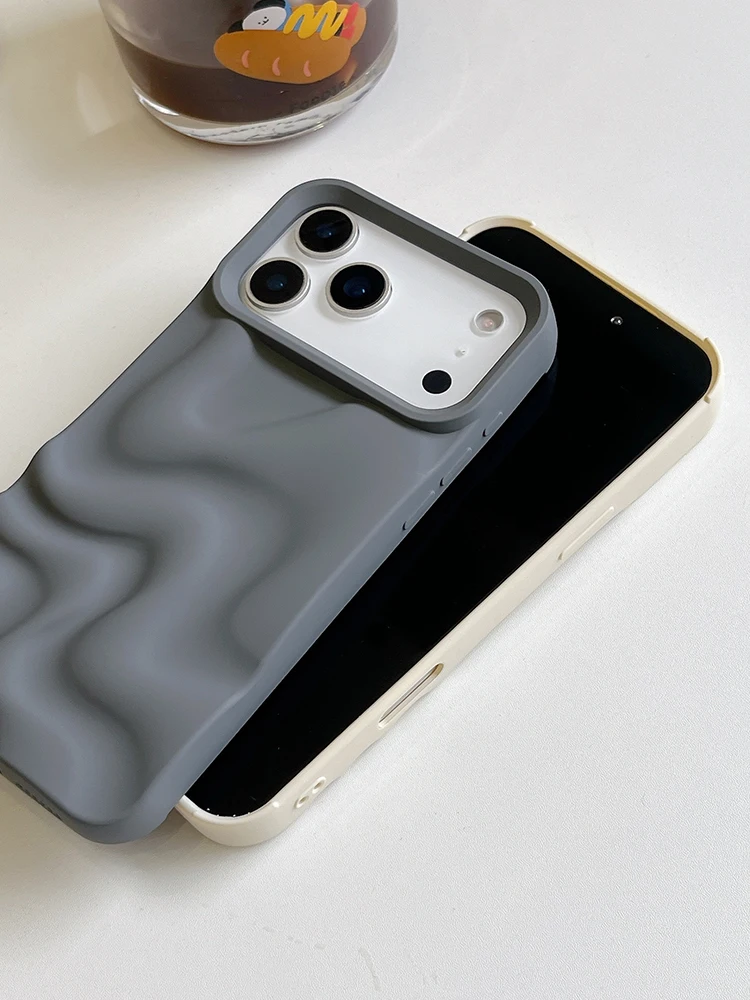 Stilvolle 3D-Wellen-Handyhülle mit glänzendem, pinkfarbenem Rückenteil für iPhone Air 11 12 13 14 15 17 18 Pro Max – Detail 33
