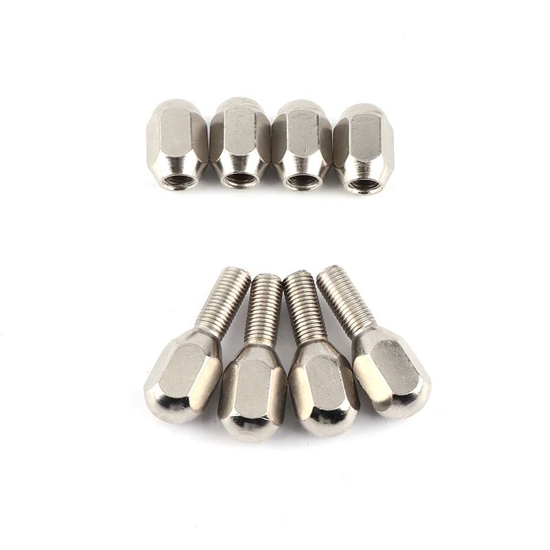 AliExpress NONE 4pcs M10 Wheel Hub Bolt Nut Chrome Wheel Hub Bolts for Rim Wheel ATV Buggy UTV Quad Bike Go Kart Vehicle Motorcycle Parts