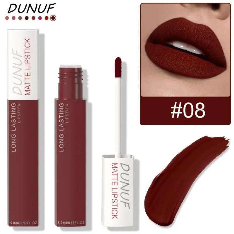 Matte Lippenstifte Nicht Klebend Roter Nude Wasserfester Langanhaltender Flüssiger Lipgloss Samt-Finish Verblassungsresistent Lip Tint Make-up – Detail 16
