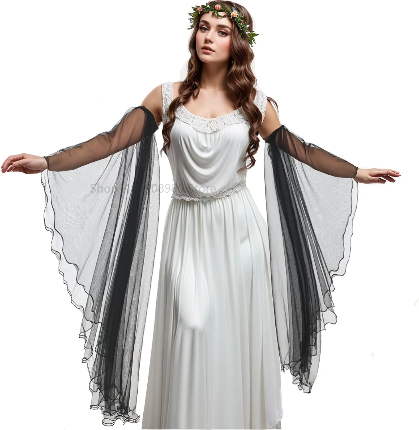 Victorian Long Tulle Gloves Detachable Sleeves Gothic Wedding Dress Accessories Arm Covers for Halloween Costume