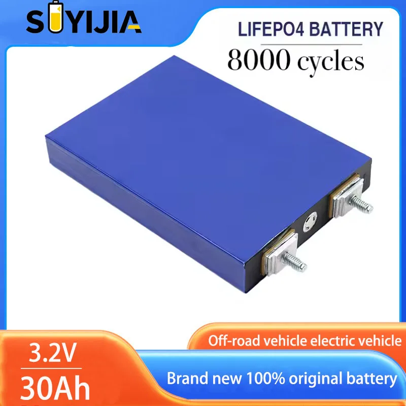 Nouvelle Batterie LiFePO4 3.2V  30Ah, Décharge 90A, Pour Moto, Voiture, Moteur, Véhicule Tout-Terrain Modifié Avec Bornes