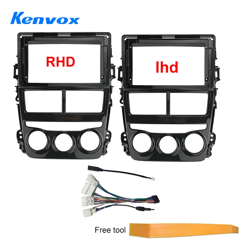 10.1 بوصة راديو السيارة فآسيا الإطار لتويوتا فيوس يارس 2017-2020 غلاف الإطار 2Din رئيس وحدة داش غطاء لوحة الأسلاك تسخير #1