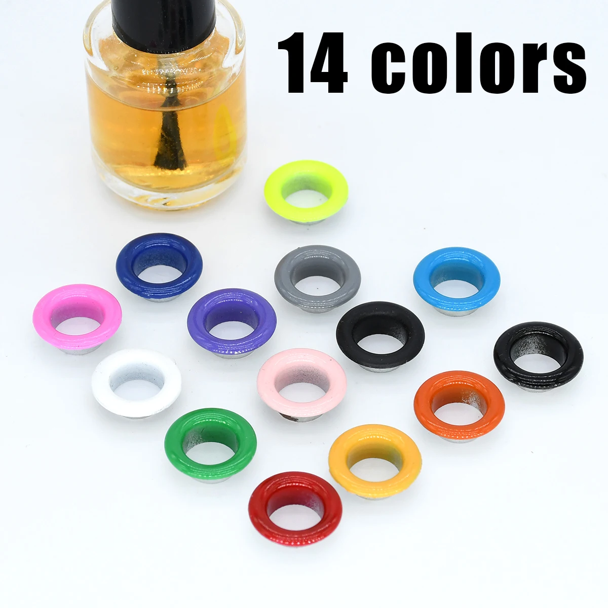 100sets Metal Eyelets Grommets Metal Hole Eye Rings Mix Color for Leathercraft DIY Shoes Belt Cap Bag Tags Clothes Scrapbooking