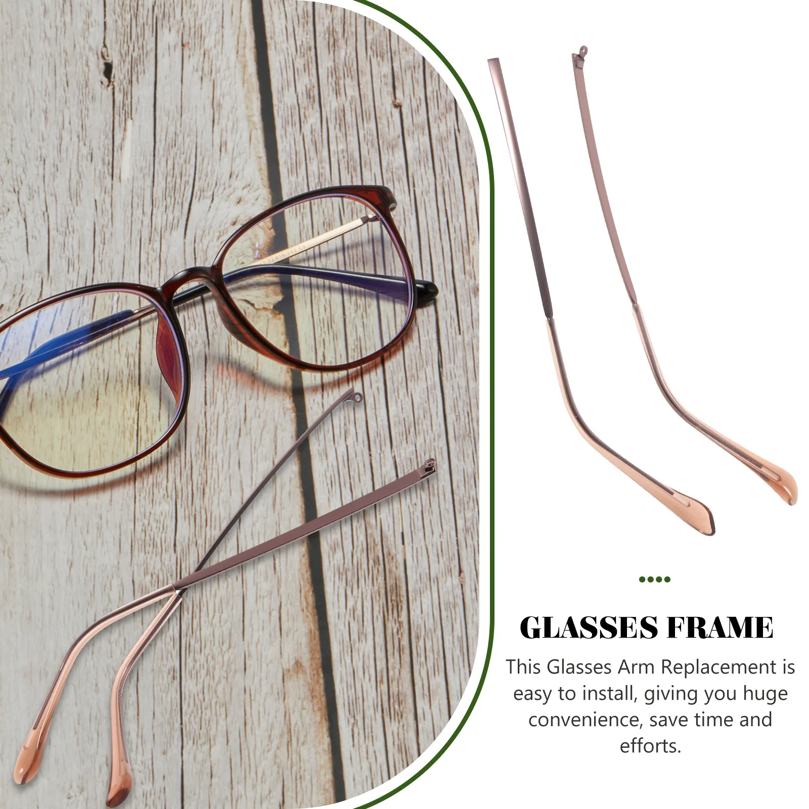 

1 Pair Universal Metal Glasses Arm Replacement For Eyeglasses Sunglasses Repair Non-Slip Lightweight Durable Temple Parts