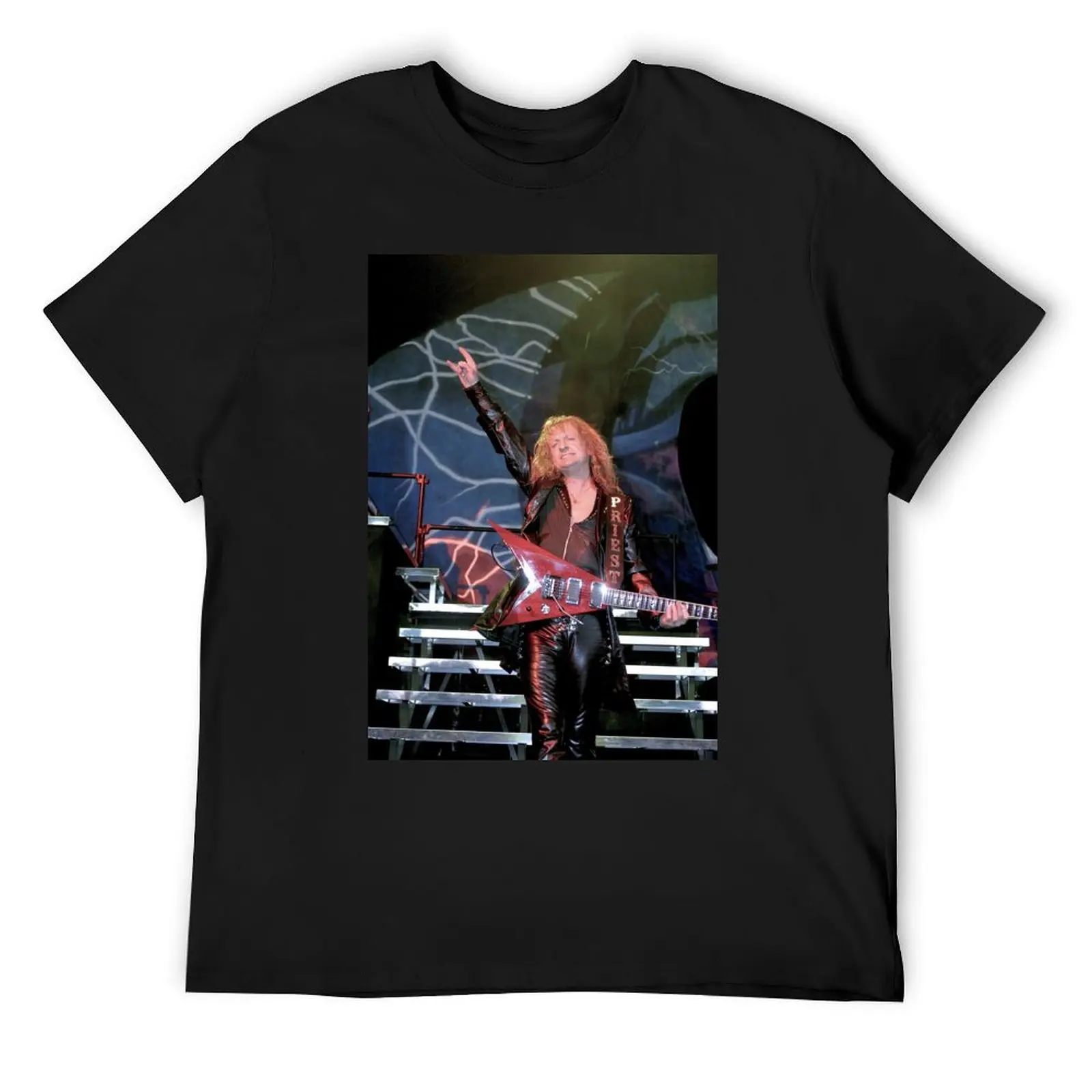 K.K. Downing Judas Priest Photograph T-Shirt summer tops tees kawaii clothes Short sleeve tee plus size men clothing