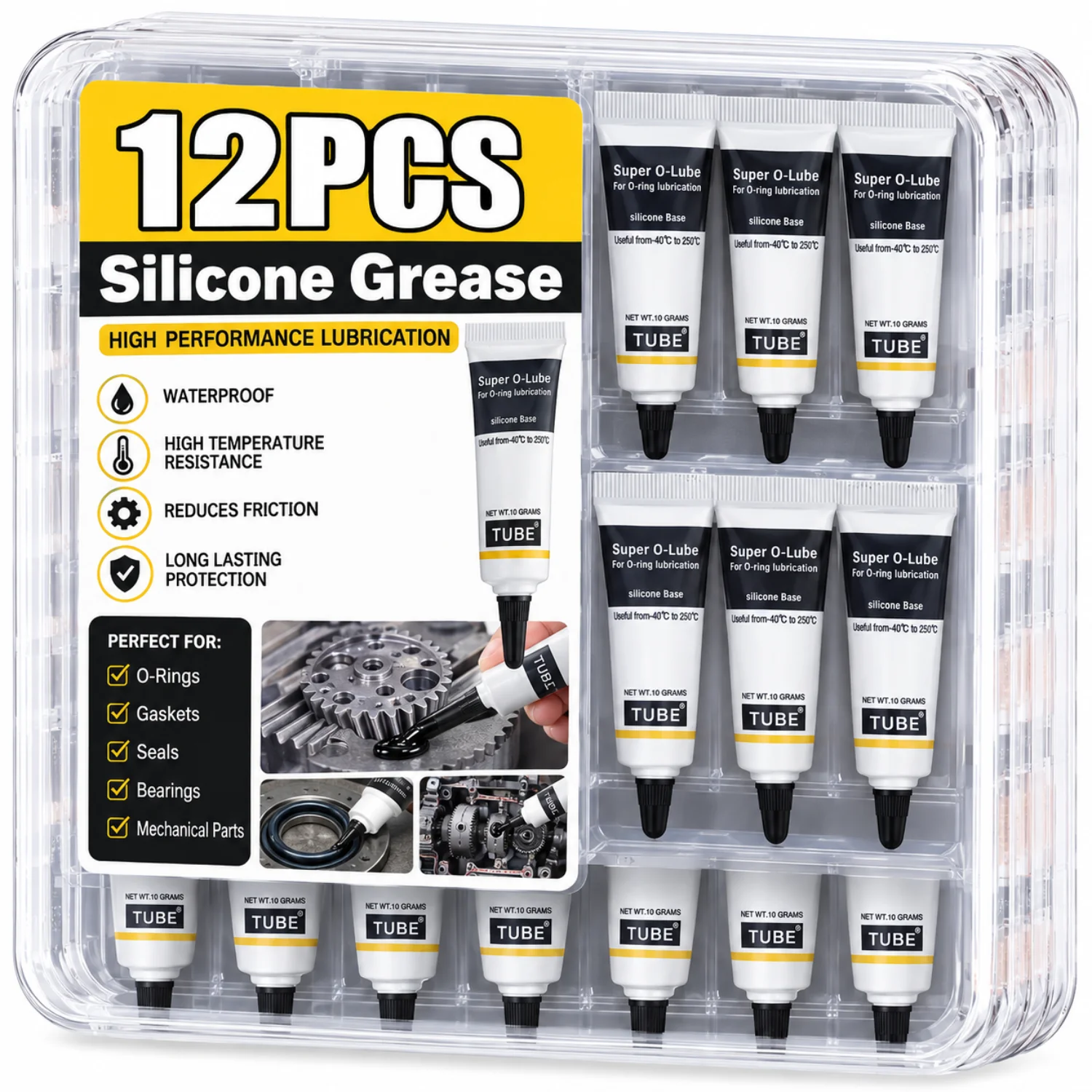 1-12PCS Silicone Grease Lubricant 6504 Home Improvement Hardware Waterproof Food Grade Super O-lube O Coffee Machine Lubrication