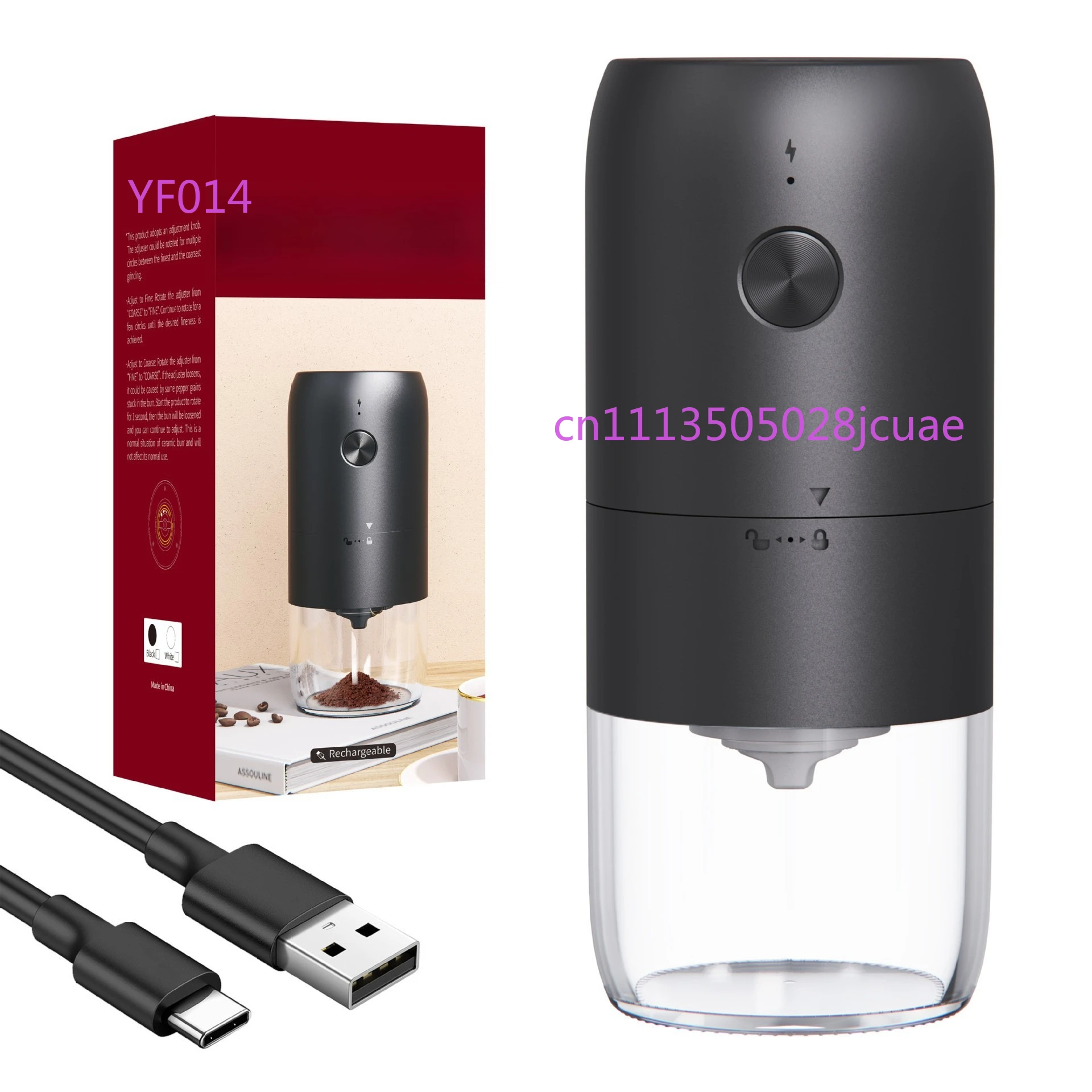 Rechargeable Electric Coffee Grinder, Portable Hand Brew Italian Coffee Mill for Home