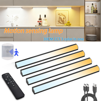 CCT LED Motion Sensor Light Wireless LED Night Light Type C Rechargeable Light Cabinet Wardrobe Lamp Staircase Backlight Kitchen