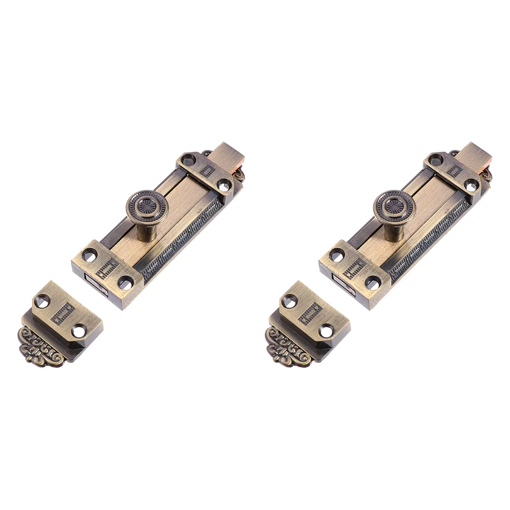 2 Pcs Window Device Copper Pin Security Latch Locks Door Alloy Bolts Vintage Slide Sliding Zinc Latches