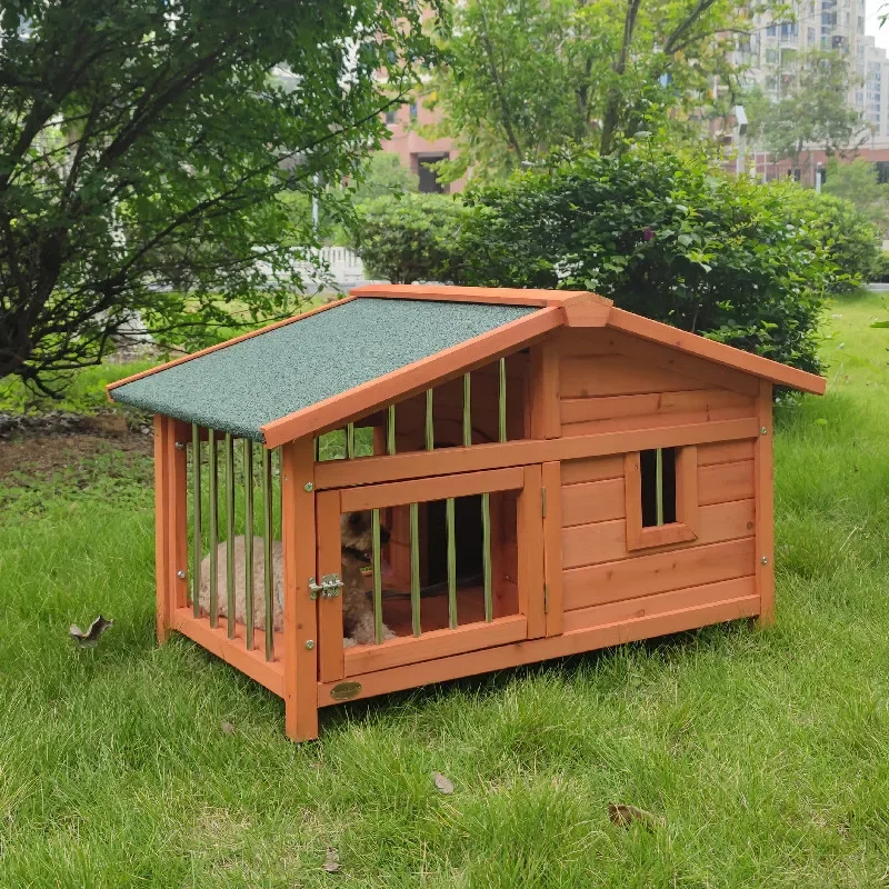 Luxury Villa Kennel Cage Ample Space Design Solid Wood Pleasantly Cool Burliness Kennel Dog House Los Perros