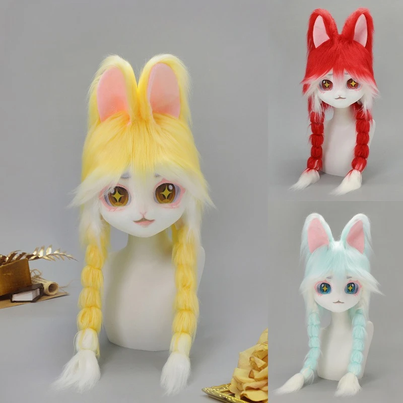 

Новая модель головного убора Beast Head Archi, ручная работа, меховая кепка-парик Kig Head, головной убор для фурсьюта, аниме, лолиты, косплея, анимарис, реквизит для выступлений
