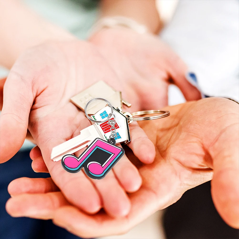 

12 Pcs Party Supplies Musical Note Keychain Birthday Themed Favors Boy Singer Keychains Decorations Student