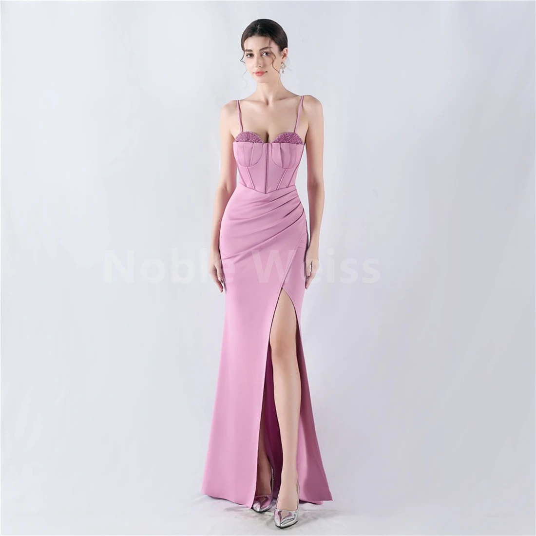 New Arrival Sweetheart Beaded Prom Dress with Floor-Length Trumpet Skirt Customized