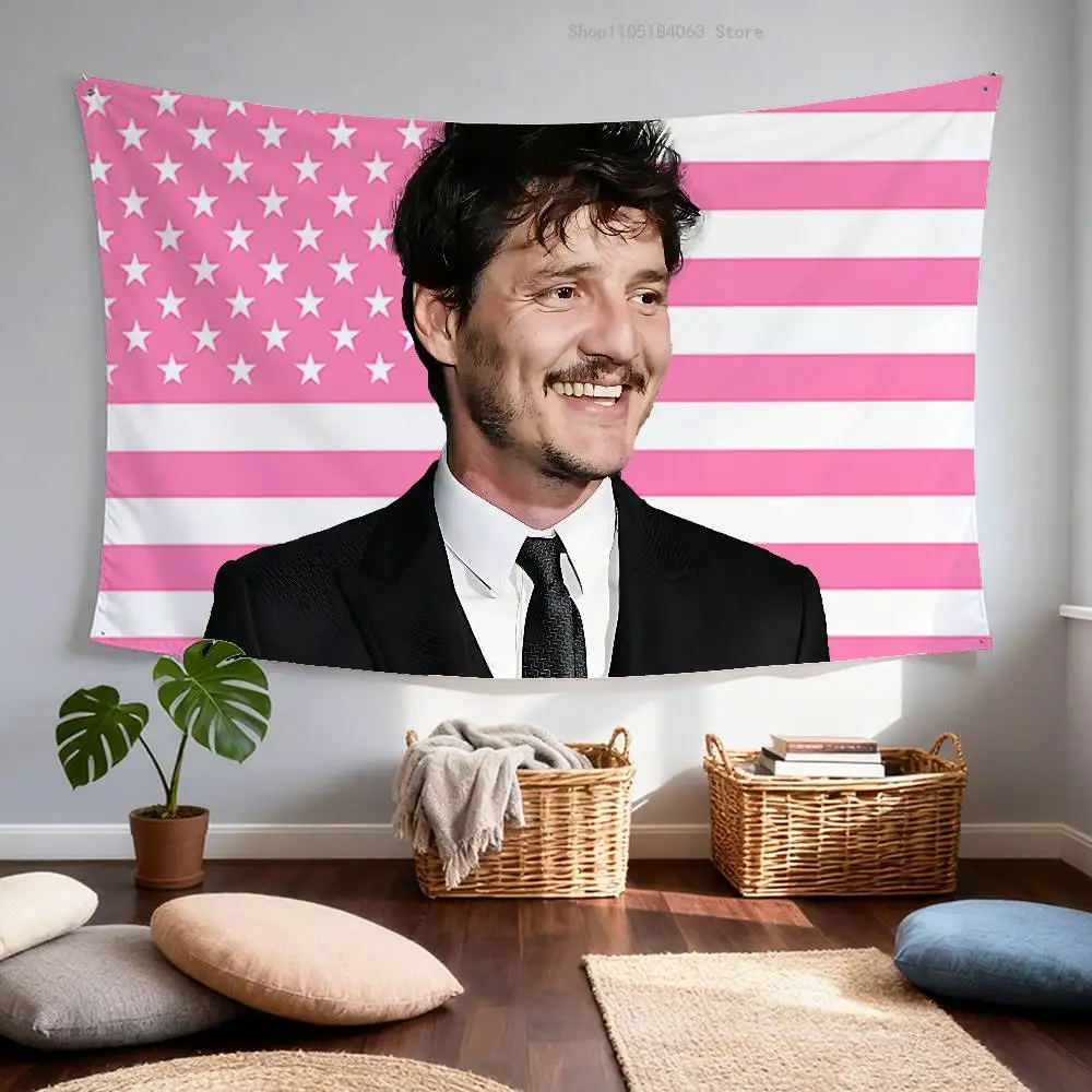 

P-Pedro Actor P-Pascal Flag Tapestry Banner For Bedroom Outdoor Living Room Restaurant Bar Wall Decor Party