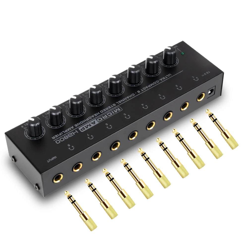 

Portable Headphone Amplifier 4 Channel Stereo Hifi Mini HA400 Monitor Headphone Amplifier for Recording