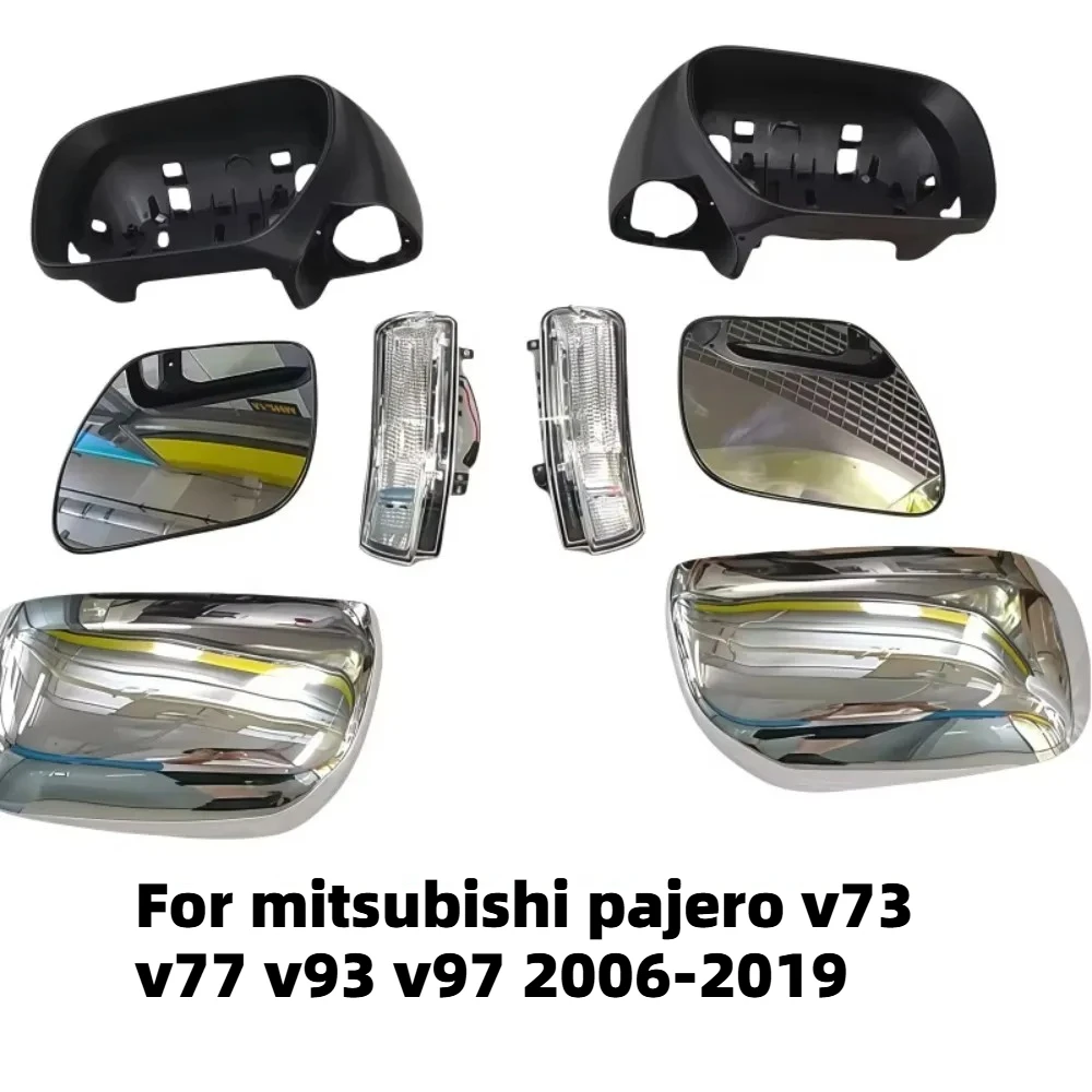 For Mitsubishi Pajero V73 V77 V93 V97 2006-2019 Auto Left Right Rear Mirror Cover Frame Turn Signal Light Bottom Holder