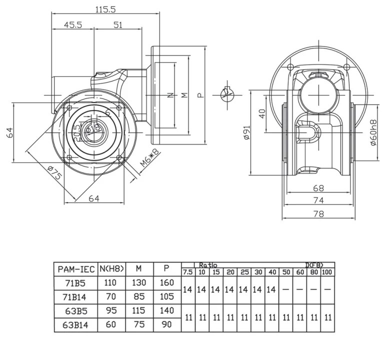 SSVF40 Stainless Steel 304 Speed Gear Reducer Worm Gearbox