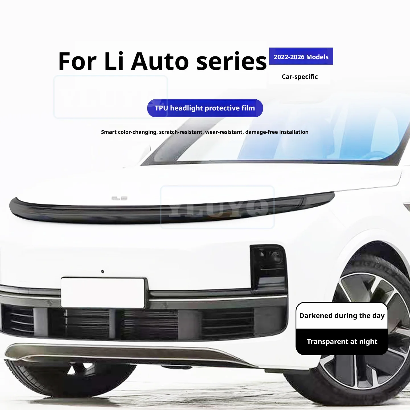 For LIXIANG L9 L8 L7 Light-Control Color-Changing Headlight Film Front and Rear Light Film TPU Taillight Film Car Stickers