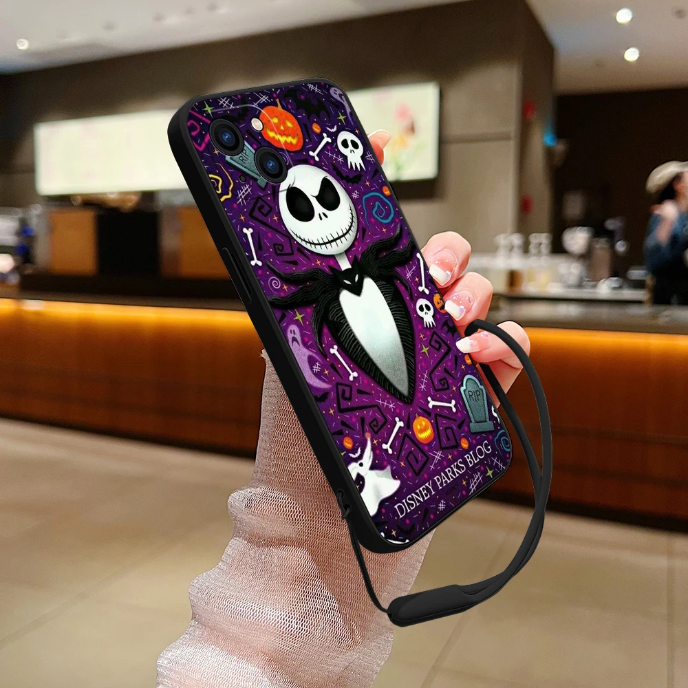 Nightmare Before Christmas Phone Case For Samsung Galaxy S23 S22 S21 S20 Ultra Plus FE S10 4G S9 Note 20 Plus With Lanyard Cover