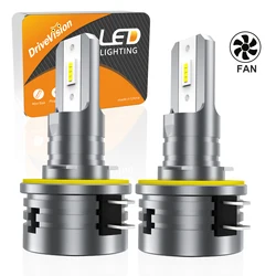 DRIVEVISION 2Pcs H11B LED Headlight Bulb Turbo 1:1 Size 40W 18000LM Low Beam High Beam 6000K White Plug and Play
