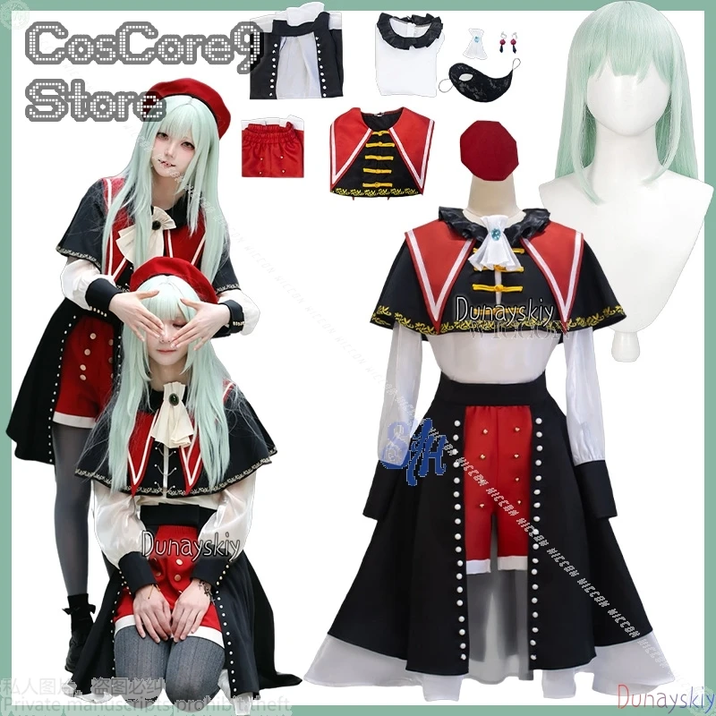 

Ave Mujica Wakaba Mutsumi Cosplay Anime BanG Dream! Goth Lolita Jirai Kei Girls Dress Y2K Costume Mask Earring Wig Set Halloween