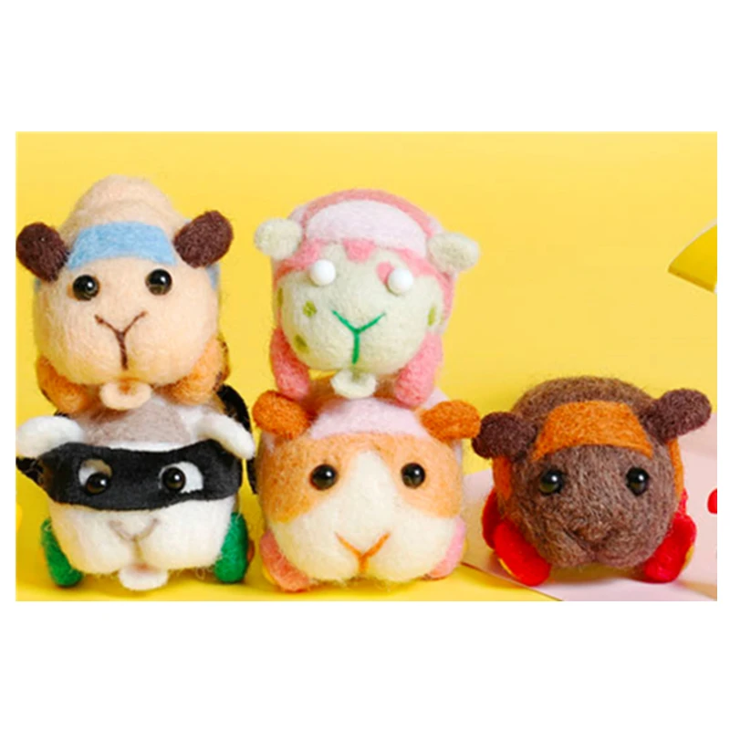 Stuffed animals potatoes mice sheep wool needlepoint kit  wool felt needle felting decoration craft needlecraft DIY handmade