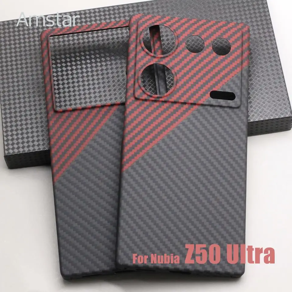 Amstar Dual-color Carbon Fiber Protective Case for Nubia Z50 Ultra Premium Aramid Fiber Ultra-thin Nubia Z50 Ultra Phone Cover