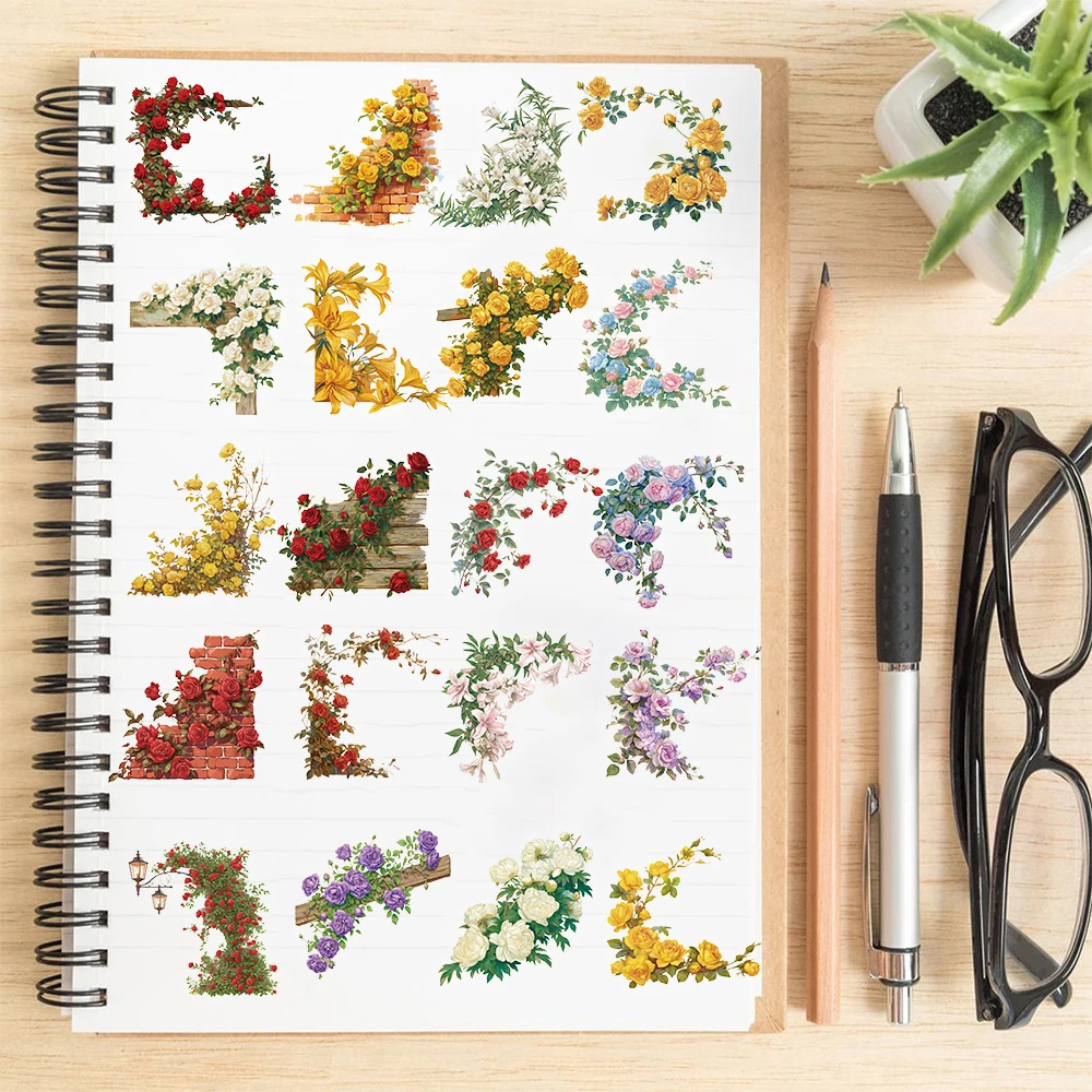 50/100 pezzi grappoli di fiori vintage adesivi nostalgia creativo bicicletta telefono streetwear skateboard bagagli adesivo graffiti