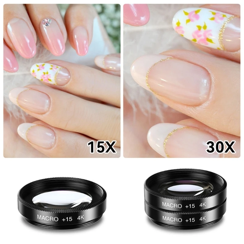 Smartfon Mikroskopowe soczewki Podwójne obciążenia szkła wizualne 30x Powiększenie uniwersalny klips na małej podróży Najlepsza